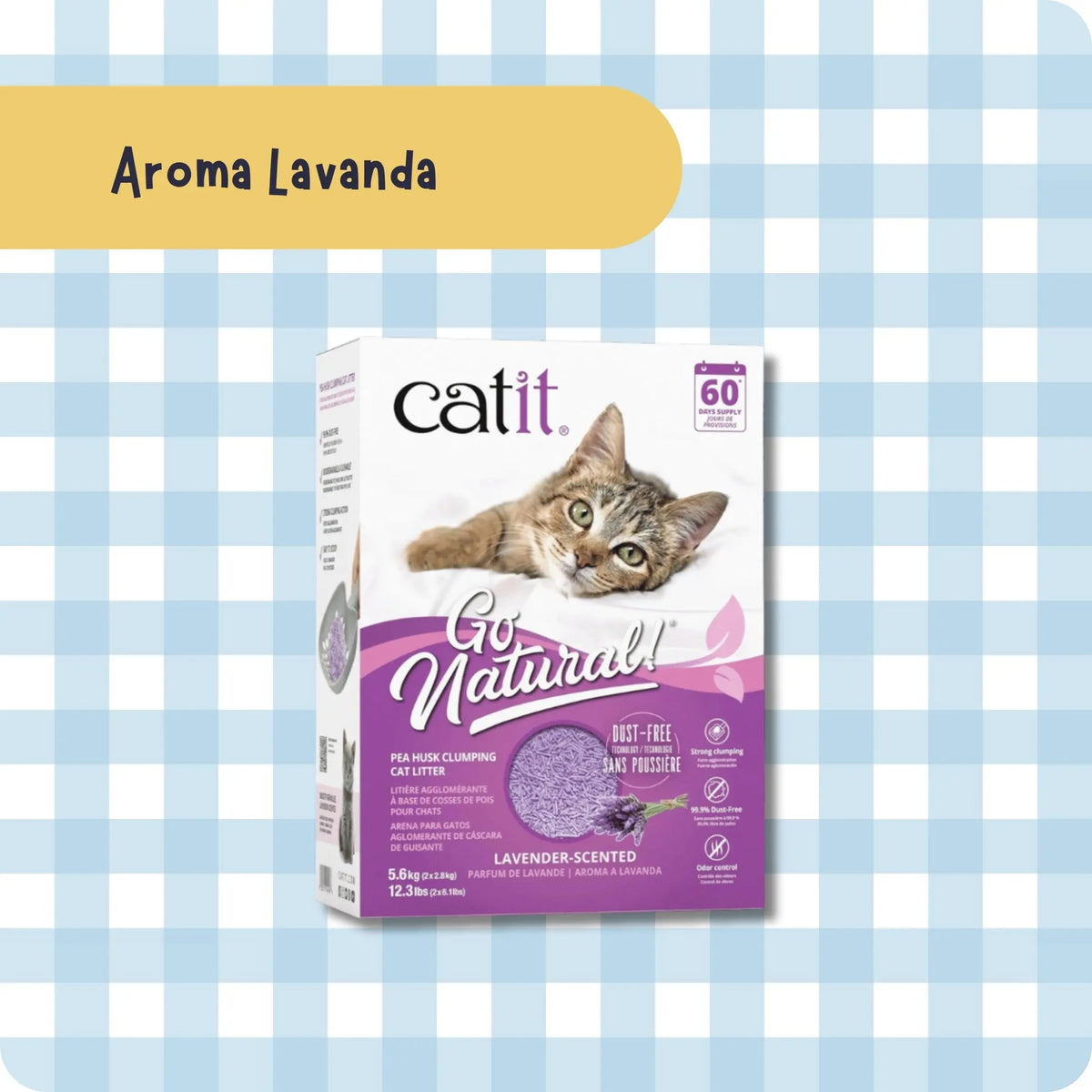 Arena Vegetal Aglomerante para Gatos Catit Go Natural Cáscara de Guisante 5.6kg