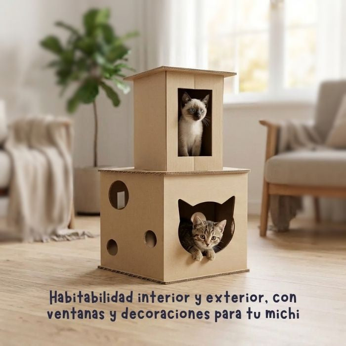 Casa 2 Cartopuzzle | Refugio Sustentable para Gatos en Chile