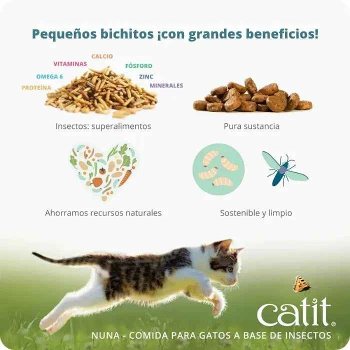 Catit Nuna Snacks para Gatos | Arenque e Insectos Sustentables