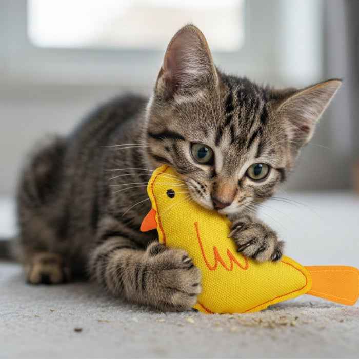 Canario de peluche para gatos relleno con catnip | Beco