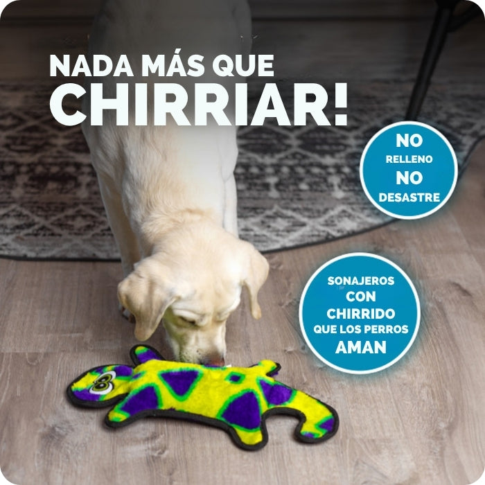 Peluche sensorial para perros sin relleno Gecko L solo sonajeros Outward Hound Durablez