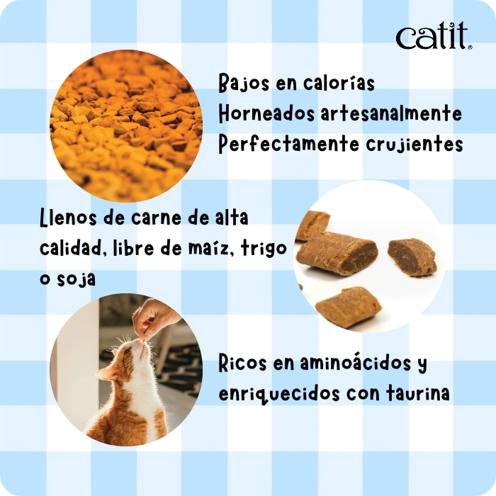 Propiedades snack natural para gatos galletas horneadas Nibbly Catit