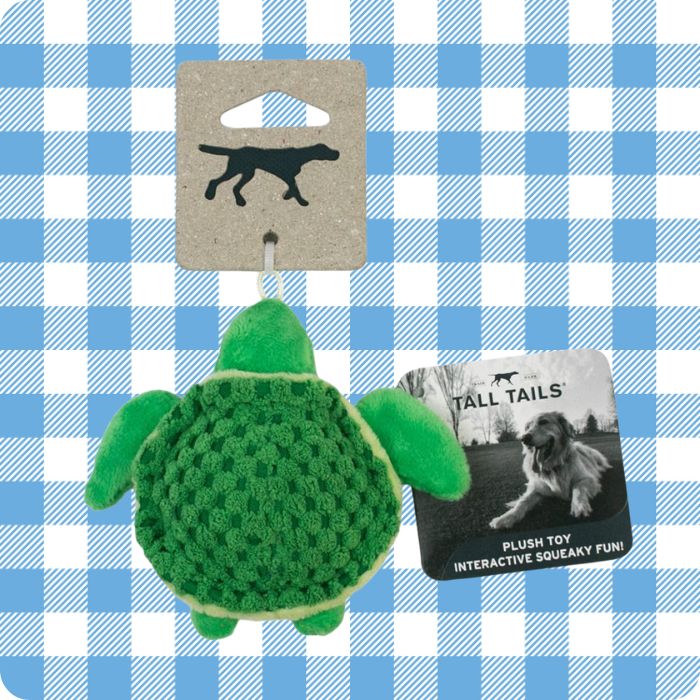 Peluche sensorial talla pequeña de 10 cms para perros marca Tall Tails Tortuga