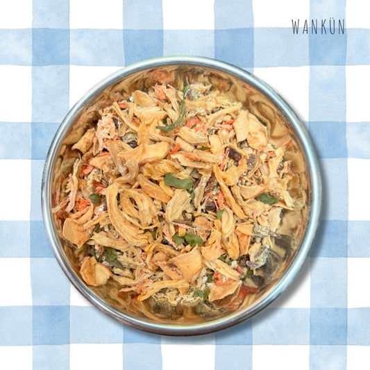 Alimento deshidratado Wankun para perros receta de pollo y cerdo rehidratado