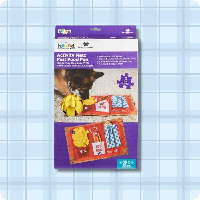 Juguete de estimulación mental para perros – Alfombra olfativa Activity Matz Fast Food Fun