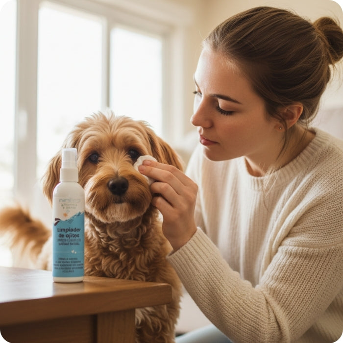 Limpiador de ojitos mamitierra en uso