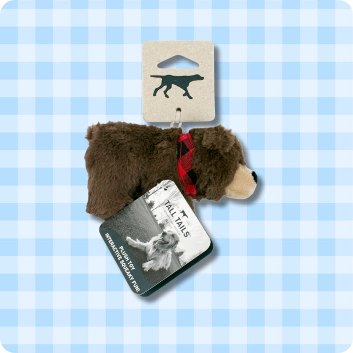 Peluche sensorial oso bebé con bandana roja marca Tall Tails