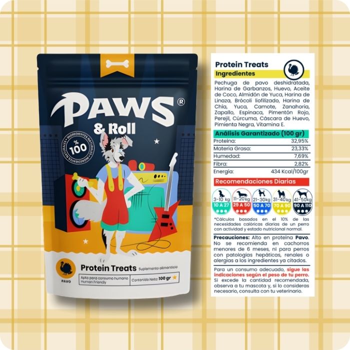 Snack funcional en bolitas para perros Paws and Roll variedad Pavo
