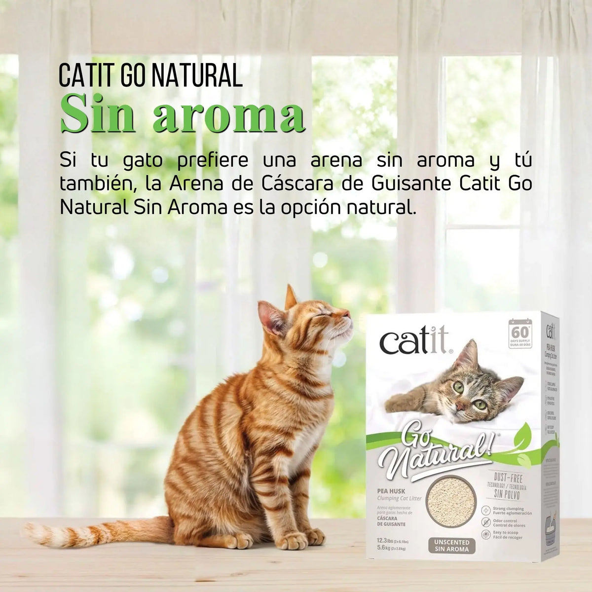 Arena Vegetal Aglomerante para Gatos Catit Go Natural Cáscara de Guisante 5.6kg