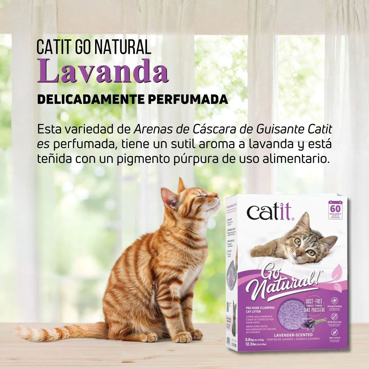 Arena Vegetal Aglomerante para Gatos Catit Go Natural Cáscara de Guisante 5.6kg