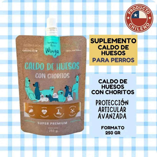 Caldo de Huesos para Perros Winga con Chorito Mytilus 250ml