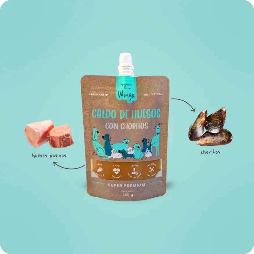 Caldo de Huesos para Perros Winga con Chorito Mytilus 250ml