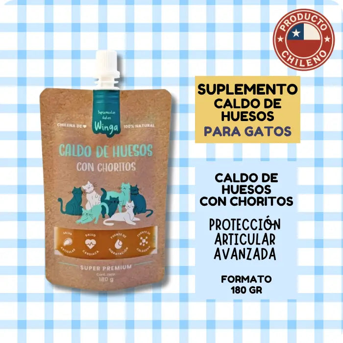Caldo de Huesos Winga Gatos | Hidratación y Salud 180ml