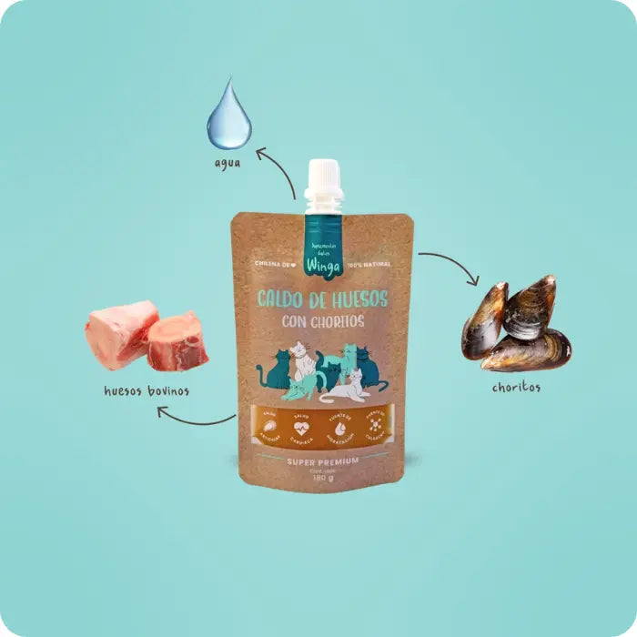 Caldo de Huesos Winga Gatos | Hidratación y Salud 180ml