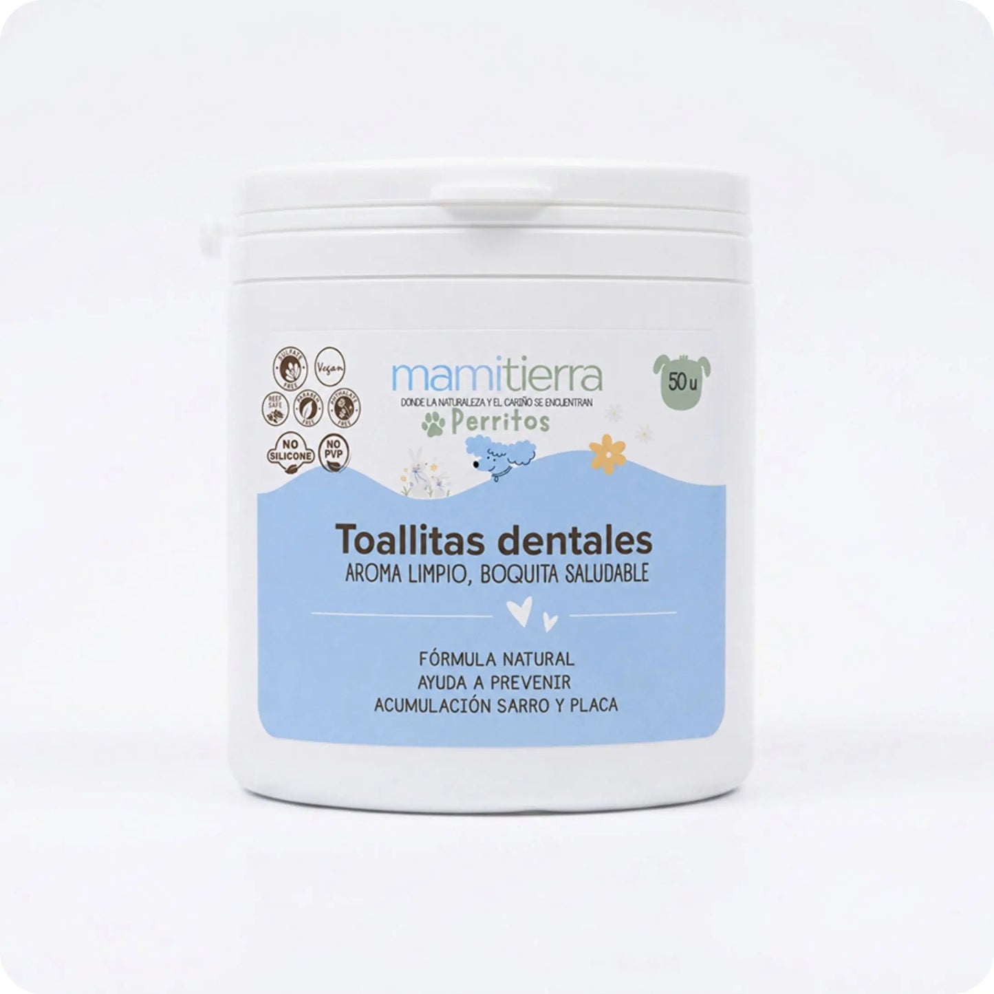 Toallitas Dentales para Perros Mamitierra Dedales de Limpieza Bucal 50 Unidades