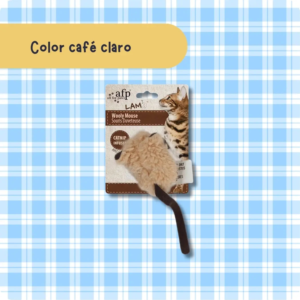 Juguete de Ratón para Gatos AFP LAM Wooly Mouse con Sonido y Catnip