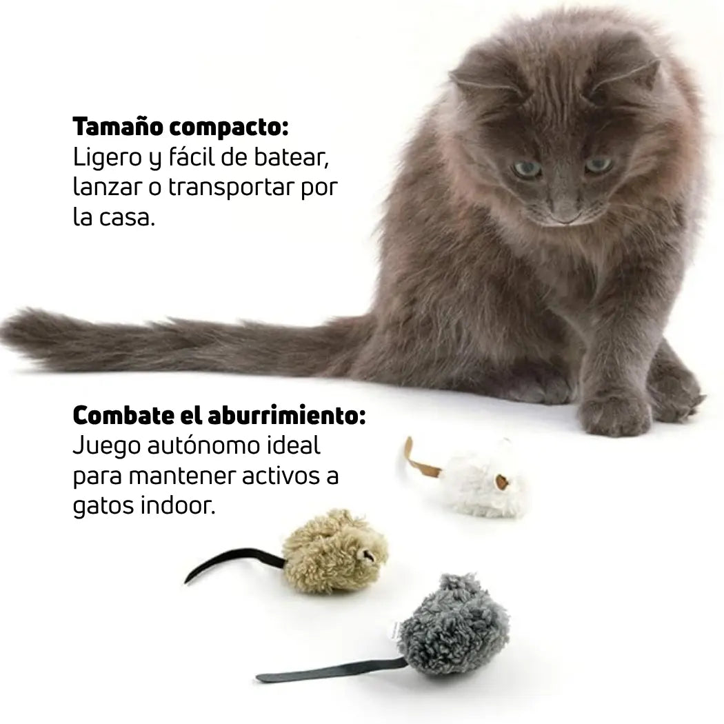 Juguete de Ratón para Gatos AFP LAM Wooly Mouse con Sonido y Catnip
