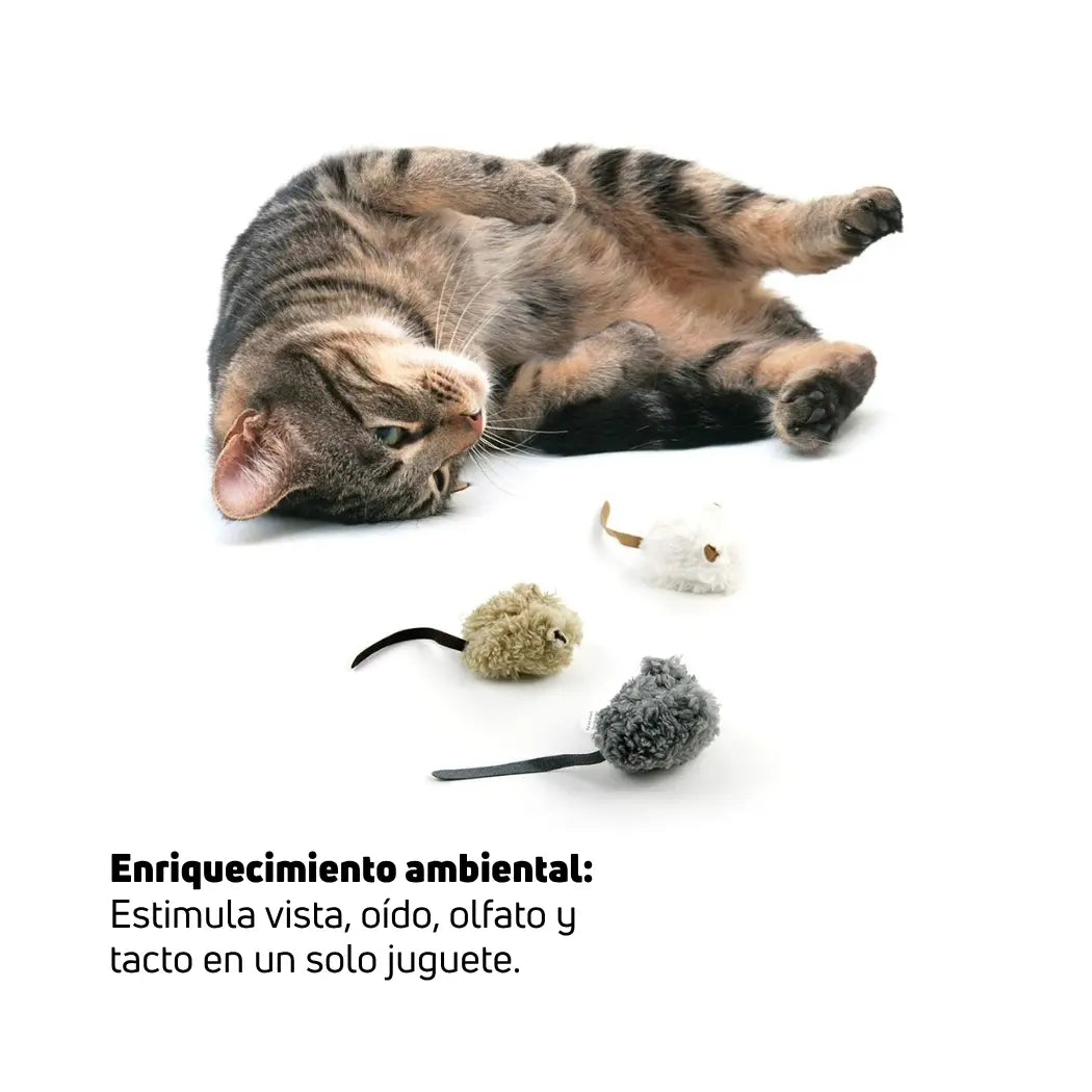 Juguete de Ratón para Gatos AFP LAM Wooly Mouse con Sonido y Catnip