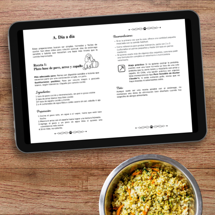 Recetario para Perros con Digestión Sensible — 25 Recetas Caseras