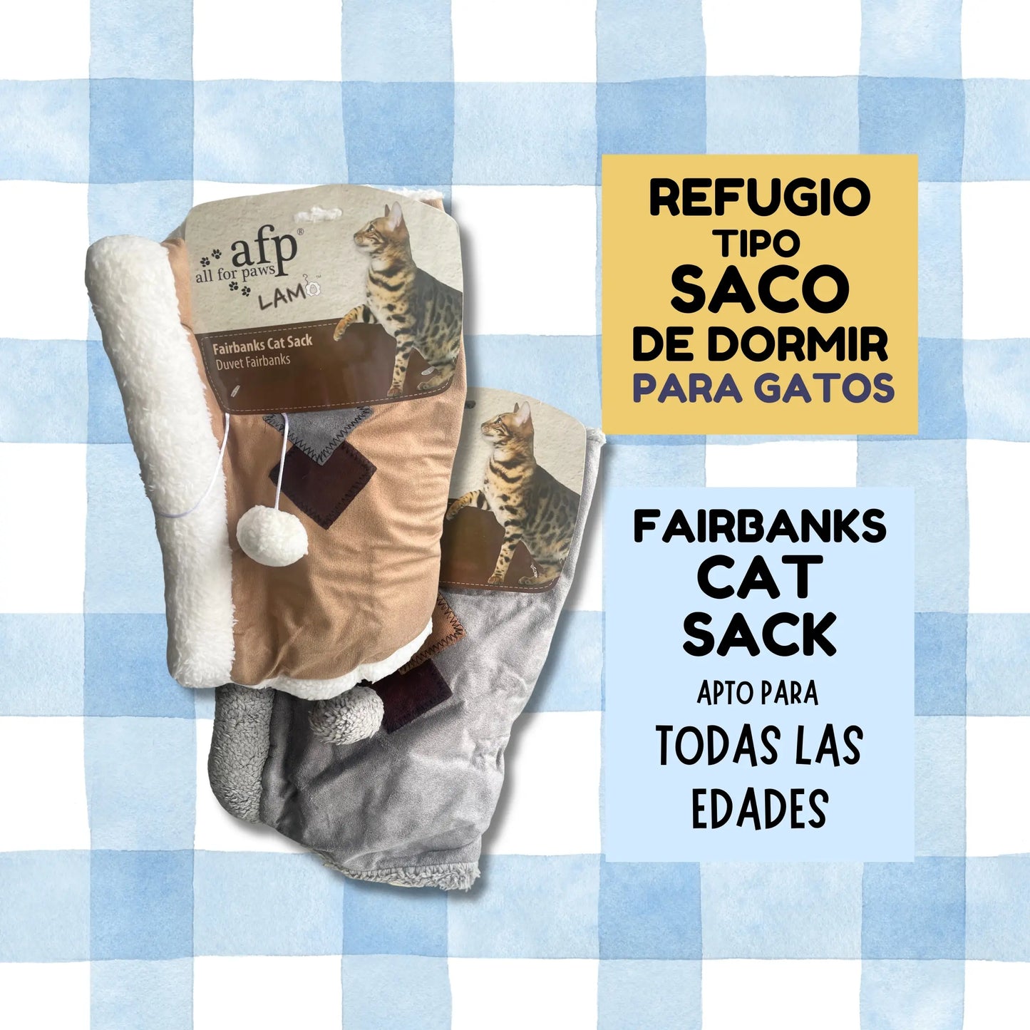 Saco Cama para Gatos Lamb Fairbanks Cat Sack All For Paws