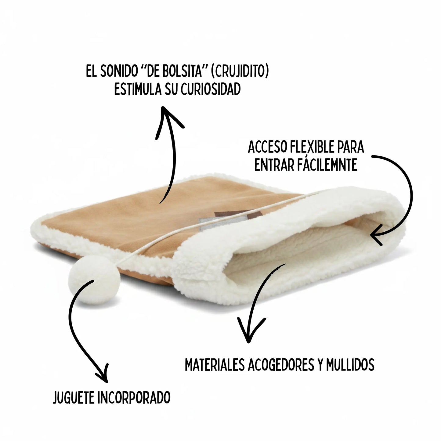 Saco Cama para Gatos Lamb Fairbanks Cat Sack All For Paws