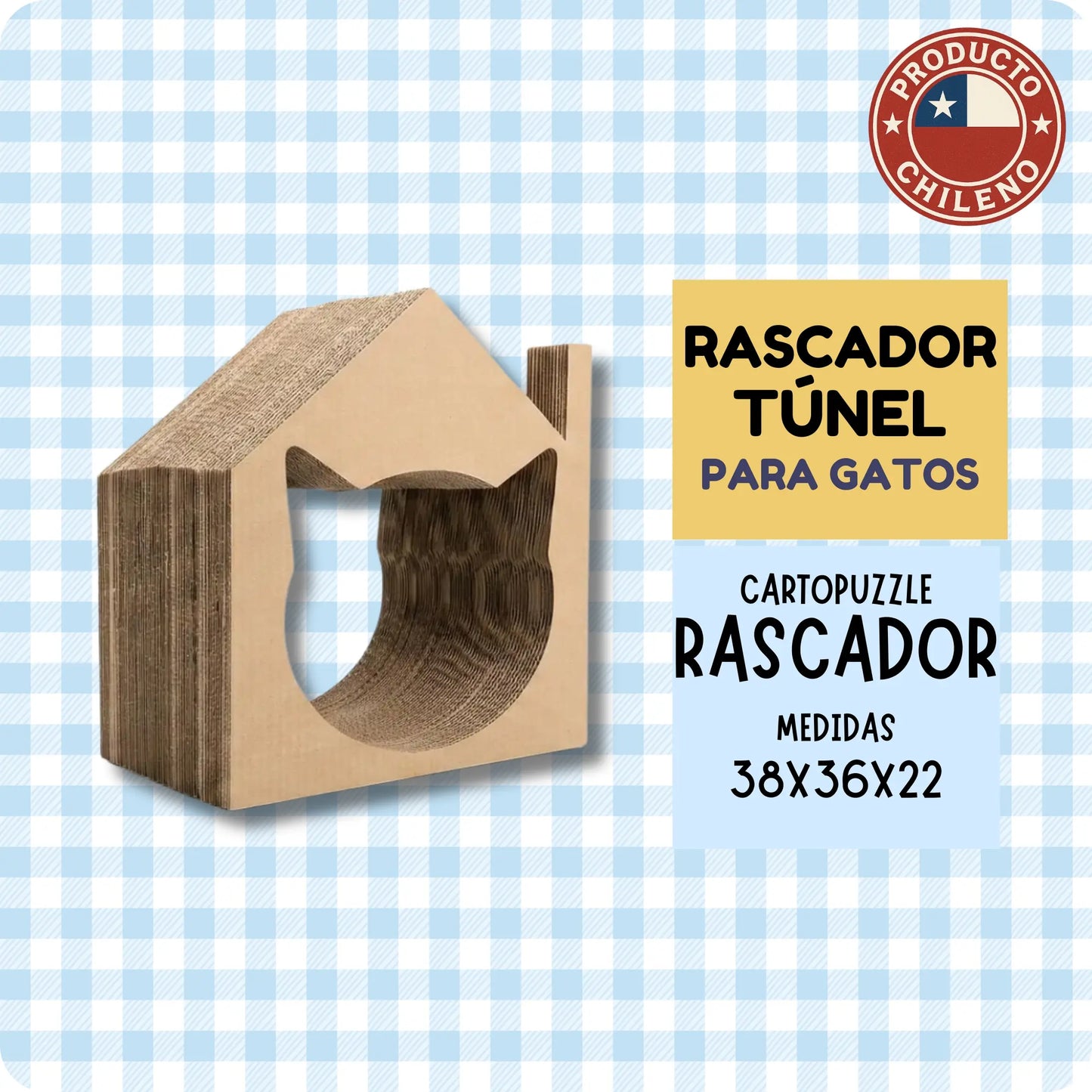 Rascador Tunel para Gatos Cartopuzzle | Cartón Corrugado de Alta Densidad