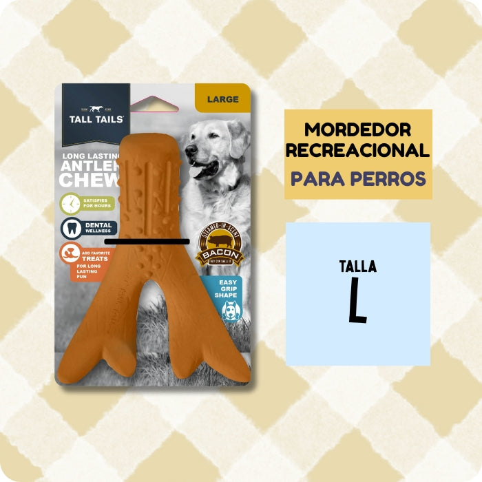 Mordedor recreacional para perros Long Lasting Antler Chew marca Tall Tails Talla L