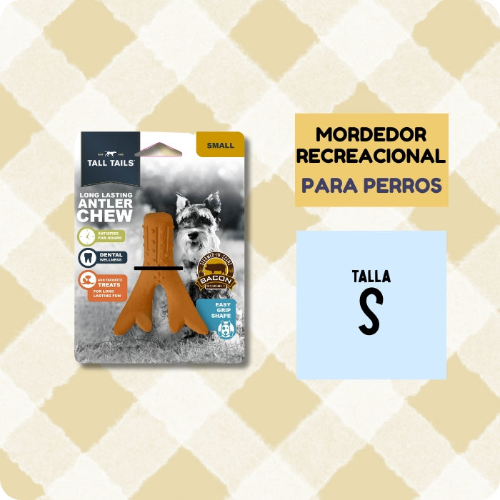 Mordedor recreacional para perros Long Lasting Antler Chew marca Tall Tails Talla S
