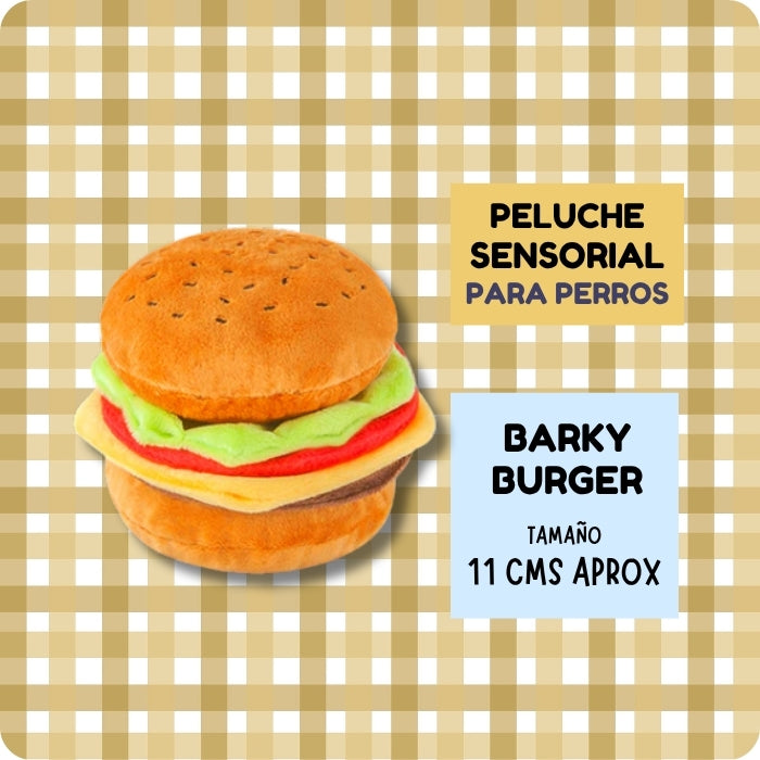 Peluche sensorial para perros Barky Burger de P.L.A.Y juguete de 3 piezas