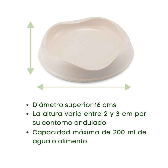 Plato bajo para gatos de bambú | Bowl Cat Beco
