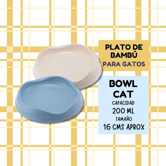 Plato bajo para gatos de bambú | Bowl Cat Beco