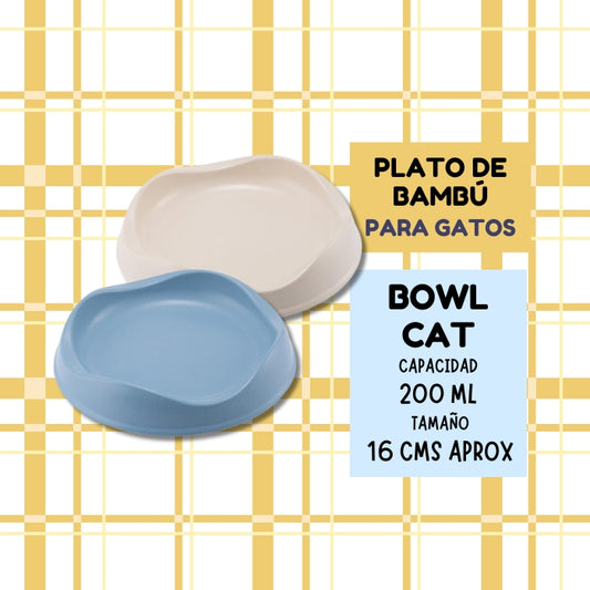 Bowl Cat de Beco: plato bajo de Bambú para gatos
