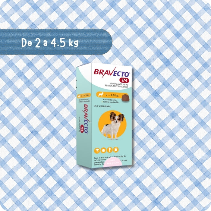 Bravecto 1M de 2 a 4.5 kilos