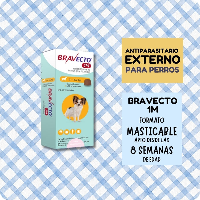 Bravecto 1M antiparasitario externo para perros 