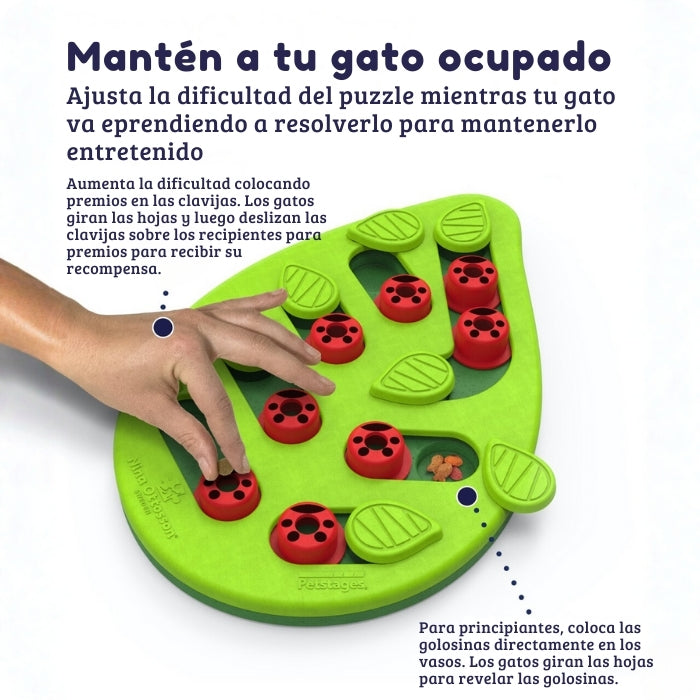 Buggin' Out juguete cognitivo tipo puzzle para gatos Nivel 2 de Nina Ottosson mantiene a tu gato ocupado.