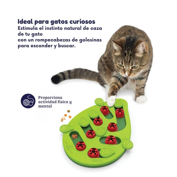 Buggin' Out juguete cognitivo tipo puzzle para gatos Nivel 2 de Nina Ottosson es ideal para gatos curiosos ya que proprciona actividad física y mental.