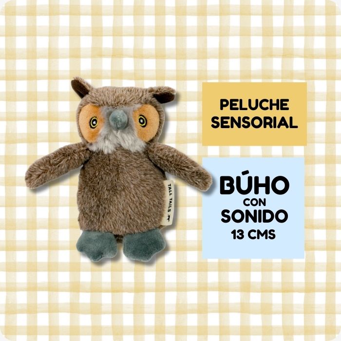 Peluche Sensorial Buho pequeño con sonido Tall Tails ideal para cachorros o perros de talla pequeña