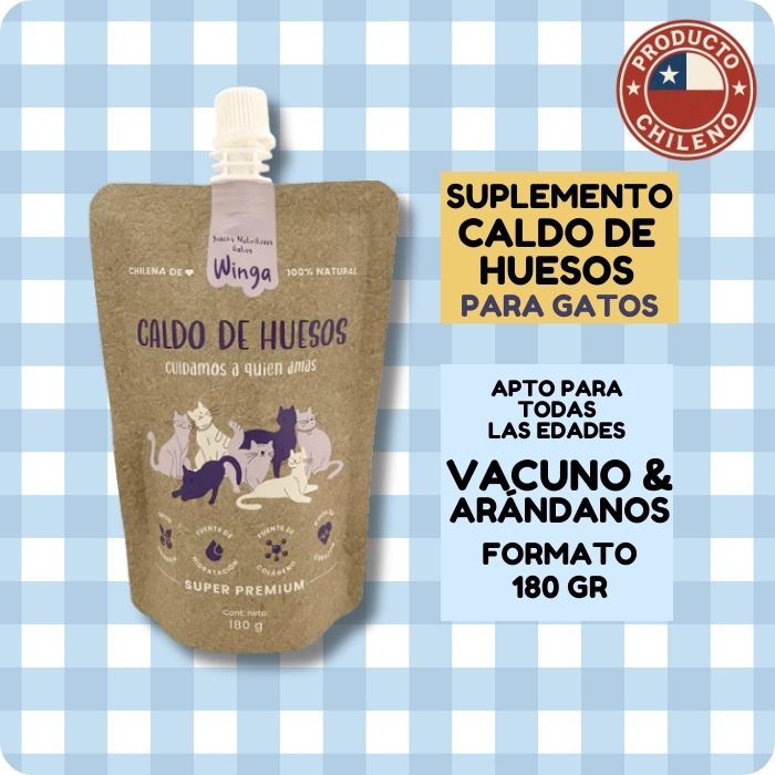 Suplemento alimenticio para gatos natural Caldo de Huesos Winga