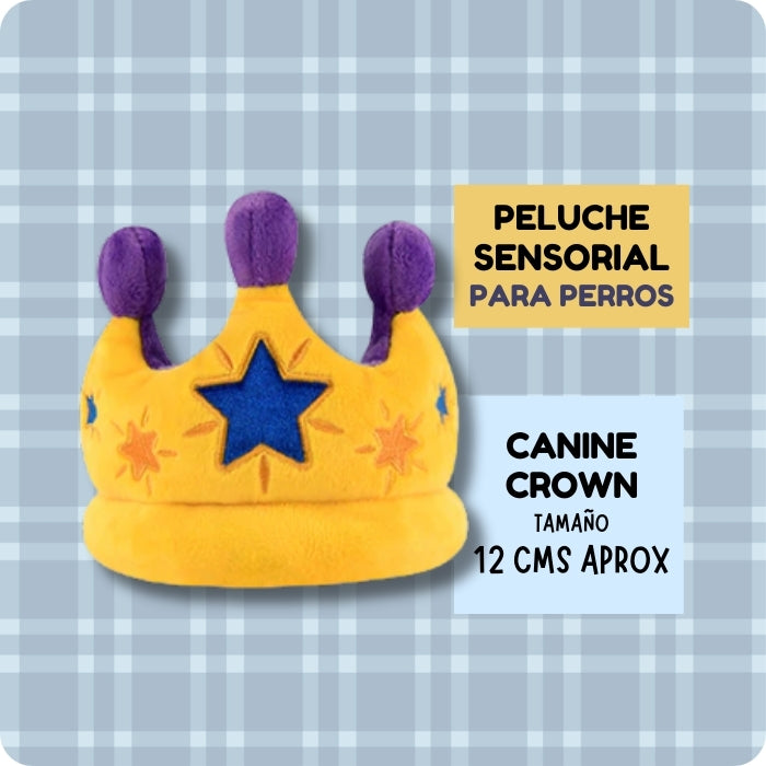 Peluche sensorial para perros Canine Crown de P.L.A.Y de 12 cms aprox