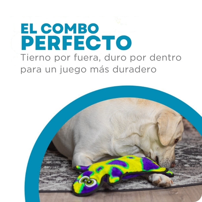 Características de peluche sensorial para perros Gecko talla L Durablez Outward Hound