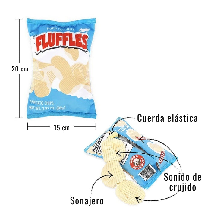 Caracteristicas peluche sensorial Fluffles Chips