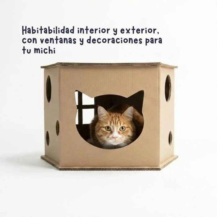 Casa 1 Cartopuzzle | Refugio Sustentable para Gatos en Chile