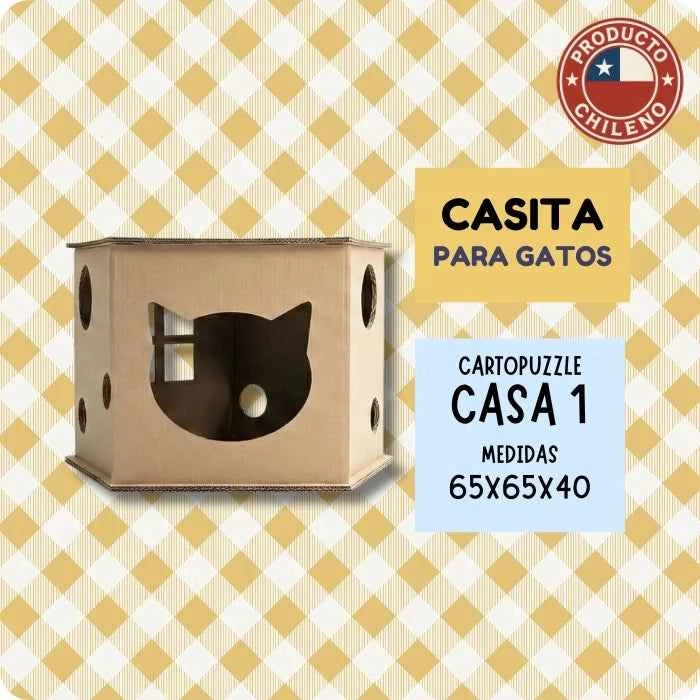 Casa 1 Cartopuzzle | Refugio Sustentable para Gatos en Chile