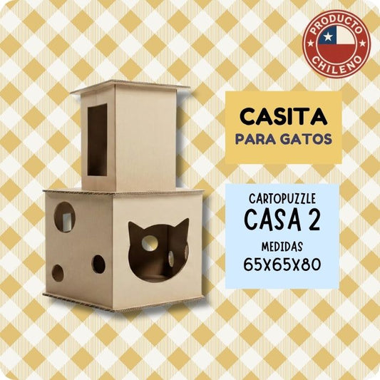 Casa 2 Cartopuzzle | Refugio Sustentable para Gatos en Chile