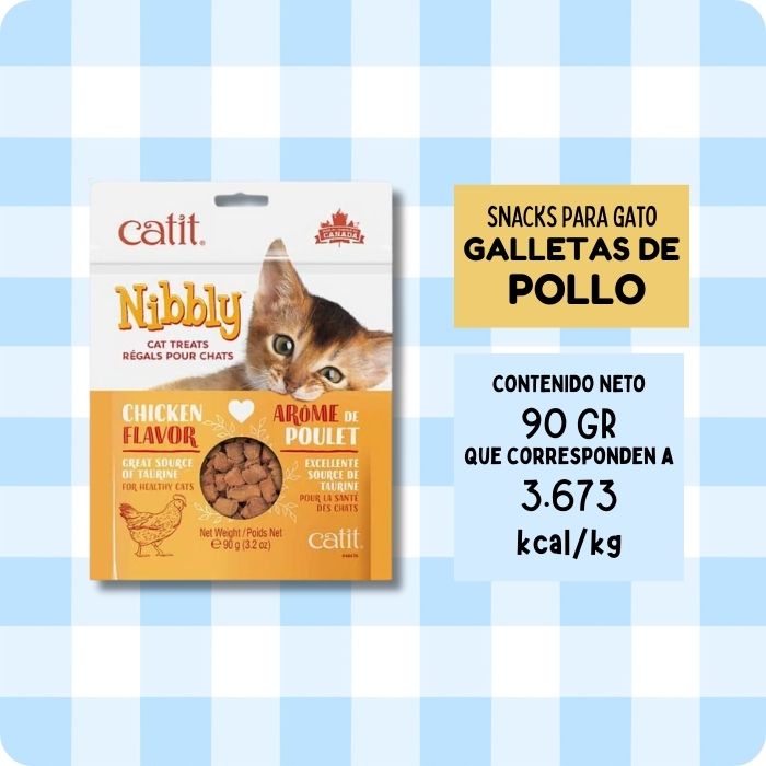 Snacks naturales para gato Nibbly Catit galletas de pollo