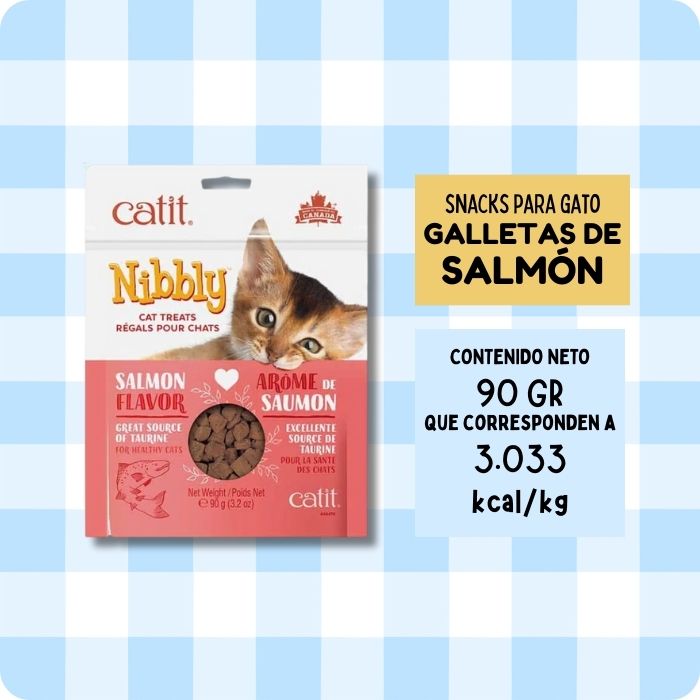 Snacks naturales para gato Nibbly Catit galletas de salmón