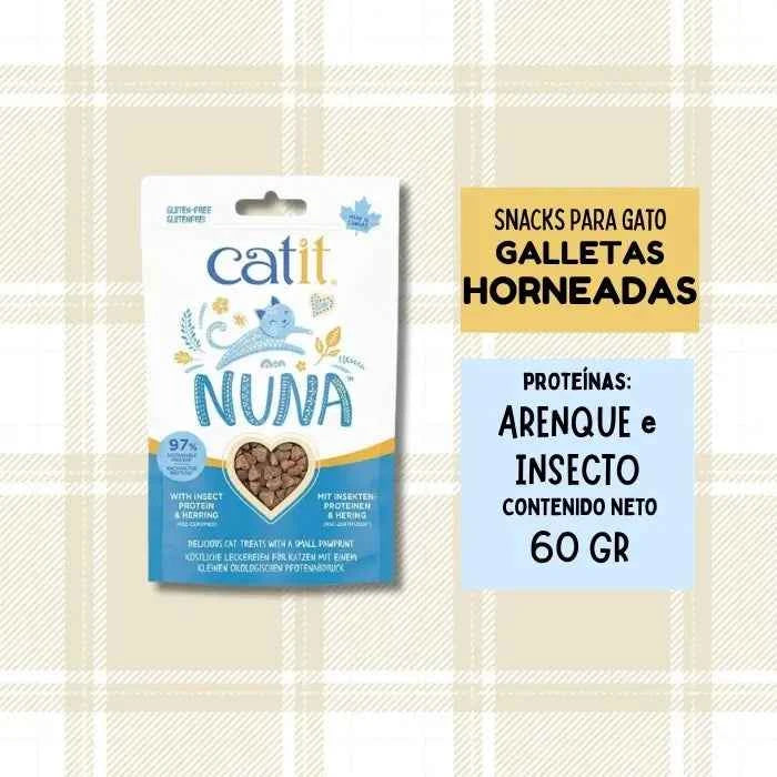 Catit Nuna Snacks para Gatos | Arenque e Insectos Sustentables