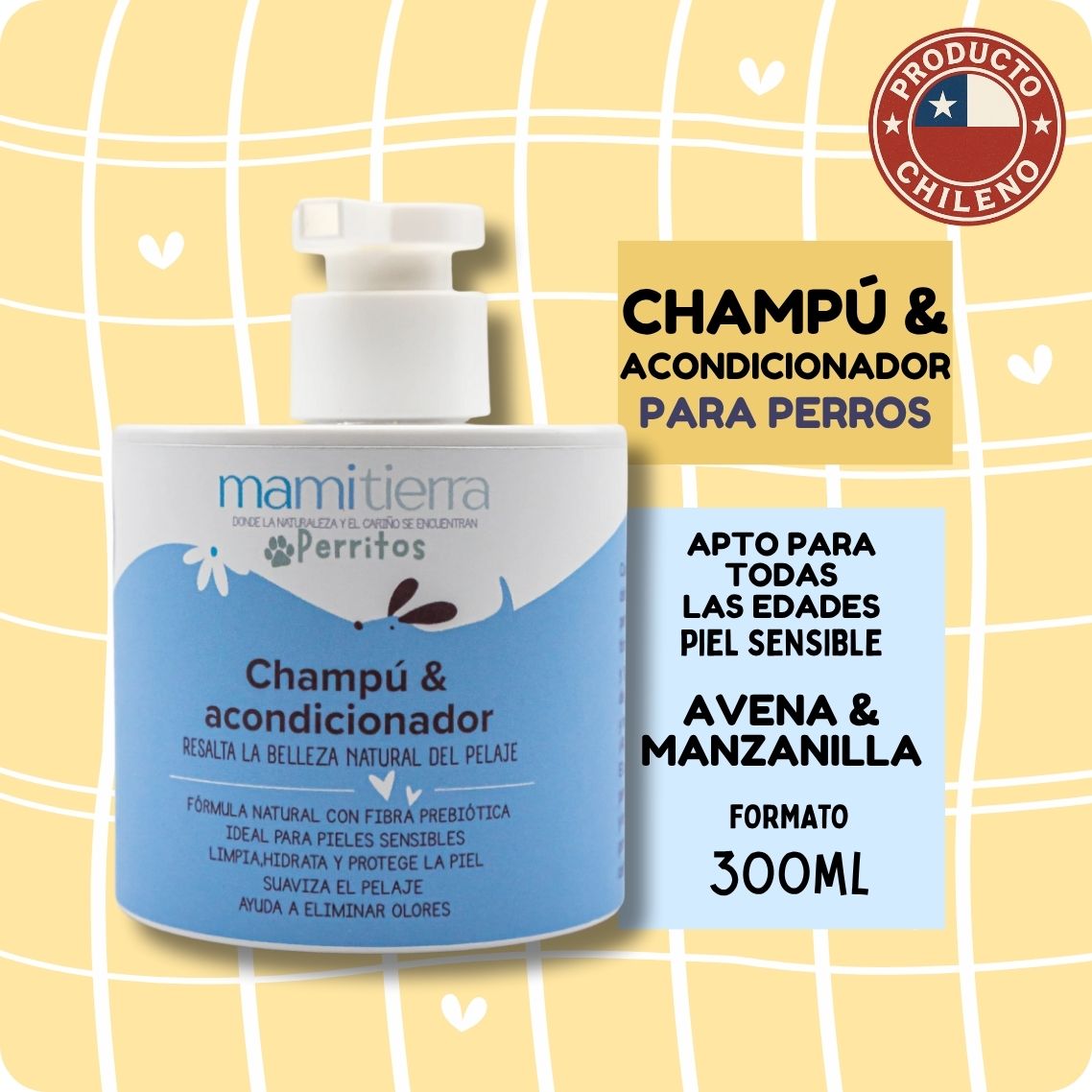 Champú y acondicionador hipoalergénico natural para perros mamitierra