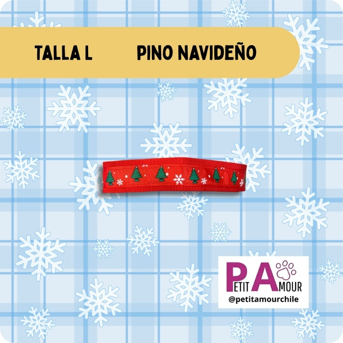 Collar L para perros talla grande modelo Pino Navideño