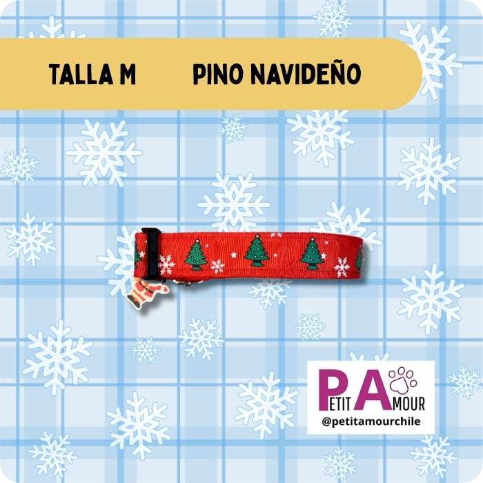 Collar M para perro Pino Navideño